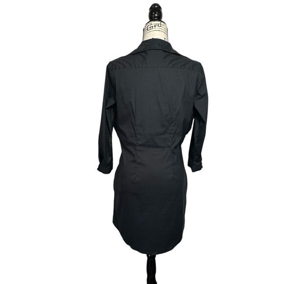 Sara Roka Black Art to Wear Stretch Mini Shirt Dress, 40/4 - Picture 4 of 9